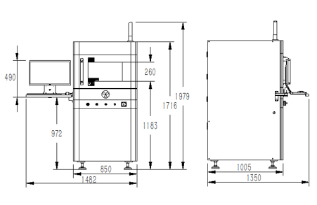 Drawing of X5600 Offline X-ray Inspection Machine